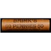 Image 4 : Mixed small cents 1c orig shotgun roll, 1918-d Wheat Cent, 1883 Indian Cent other end, Brinks Wrappe