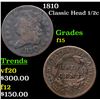 Image 1 : 1810 Classic Head half cent 1/2c Grades f+