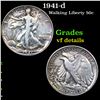 1941-d Walking Liberty Half Dollar 50c Grades vf details