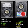 Image 1 : PCGS 1942-s Jefferson Nickel 5c Graded ms66 By PCGS