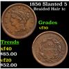 1856 Slanted 5 Braided Hair Large Cent 1c Grades vf++