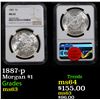 Image 1 : NGC 1887-p Morgan Dollar $1 Graded ms63 By NGC