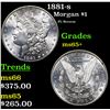 Image 1 : 1881-s Morgan Dollar $1 Grades GEM+ Unc
