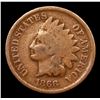 Image 2 : 1866 Indian Cent 1c Grades vg+
