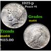 Image 1 : 1925-p Peace Dollar $1 Grades Choice Unc