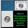 Image 1 : Commemorative 1982-d Washington 90% Silver Half Dollar. Sealed and Uncirculated. Modern Commem Half 