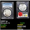 Image 1 : PCGS 1887-p Morgan Dollar $1 Graded ms64 BY PCGS