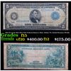 1914 $5 Large Size Blue Seal Federal Reserve Note, Dallas TX, Burke/Houston FR-886 Grades f+