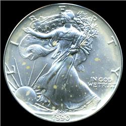 1990 Silver Eagle ICG Top Graded (COI-3833)