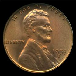 1953S Lincoln Cent Coin GEM Graded MS68 RED (COI-4233)