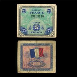 1944 France WW2 Allied Military 5 Franc (COI-4577)