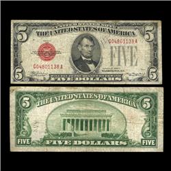 1928C $5 United States Note Circilated Scarce (COI-4722)