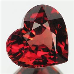 1.0-1.25ct. Very Firey Red Natural Spessartite Garnet Heart SUPER GRADE 7mm (GMR-0164)