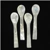 Image 1 : Four Hand Carved Mother of Pearl Demitasse Spoons (DEC-273)