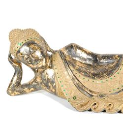 Reclining Buddha Hand Carved of Monkey Pod (CLB-001)