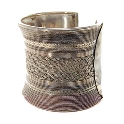 Handmade Hill Tribe Sterling Silver Cuff Bracelet (JEW-122)