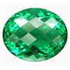 Image 1 : 32.78ct Oval Checker Cut Intense Green Amethyst (GEM-14516)