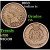 Image 1 : 1863 Indian Cent 1c Grades f+