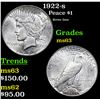 Image 1 : 1922-s Peace Dollar $1 Grades Select Unc