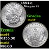 Image 1 : 1884-o Morgan Dollar $1 Grades Select+ Unc
