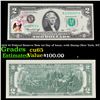Image 1 : 1976 $2 Federal Reserve Note 1st Day of Issue, with Stamp (New York, NY) Grades Gem CU