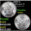 Image 1 : 1887-o Morgan Dollar $1 Grades Select+ Unc