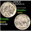 Image 1 : 1938-d Buffalo Nickel 5c Grades GEM Unc
