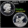 Image 1 : Proof 1979-s Type 1 Susan B Anthony Dollar $1 Grades GEM++ Proof Deep Cameo
