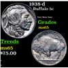 Image 1 : 1938-d Buffalo Nickel 5c Grades GEM Unc