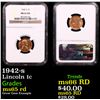 Image 1 : NGC 1942-s Lincoln Cent 1c Graded ms65 rd By NGC