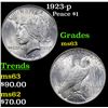 Image 1 : 1923-p Peace Dollar $1 Grades Select Unc