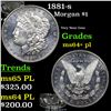 Image 1 : 1881-s Morgan Dollar $1 Grades Choice Unc+ PL