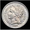 Image 2 : 1873 Closed 3 Three Cent Copper Nickel 3cn Grades Select Unc
