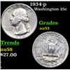 Image 1 : 1934-p Washington Quarter 25c Grades Select AU