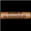 Image 4 : Mixed small cents 1c orig shotgun roll, 1919-s Wheat Cent, 1862 Indian Cent other end, Brinks Wrappe