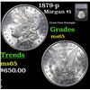 Image 1 : 1879-p Morgan Dollar $1 Graded ms65 By SEGS
