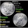 Image 1 : 1922-s Peace Dollar $1 Grades Choice+ Unc