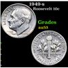 Image 1 : 1949-s Roosevelt Dime 10c Grades Select AU
