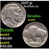 Image 1 : 1937-p Buffalo Nickel 5c Grades Select Unc