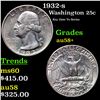 Image 1 : 1932-s Washington Quarter 25c Grades Choice AU/BU Slider+