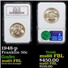 Image 1 : NGC 1948-p Franklin Half Dollar 50c Graded ms65 FBL By NGC