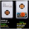 Image 1 : NGC 1948-p Lincoln Cent 1c Graded ms65 rd By NGC