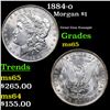 Image 1 : 1884-o Morgan Dollar $1 Grades GEM Unc