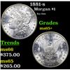 Image 1 : 1881-s Morgan Dollar $1 Grades GEM+ Unc