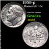 Image 1 : 1959-p Roosevelt Dime 10c Grades GEM Unc