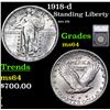 Image 1 : 1918-d Standing Liberty Quarter 25c Graded ms64 By SEGS
