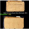 Image 1 : 1866 50 Cents Bank Note (Raleigh, NC) Grades f, fine