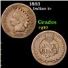 Image 1 : 1863 Indian Cent 1c Grades vg+
