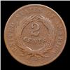 Image 3 : 1865 Plain 5 Two Cent Piece 2c Grades f+