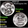 Image 1 : 1953-d Washington Quarter 25c Grades GEM+ Unc